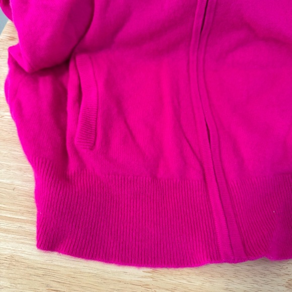 SMALL Charter Club 100% Cashmere Full Zip Hoodie Fierce Pink - Picture 5 of 8